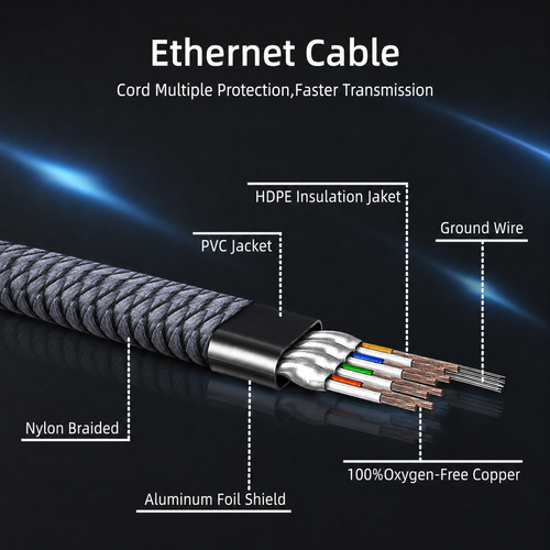 BoostZone Braided Ethernet Cable